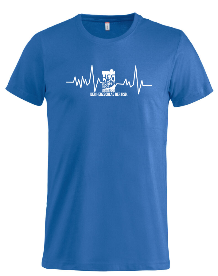 T-Shirt Herzschlag royalblau